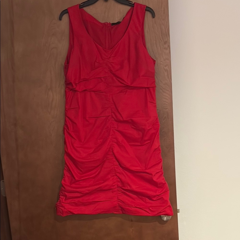 The Limited Red Ruched Sheath Mini Dress